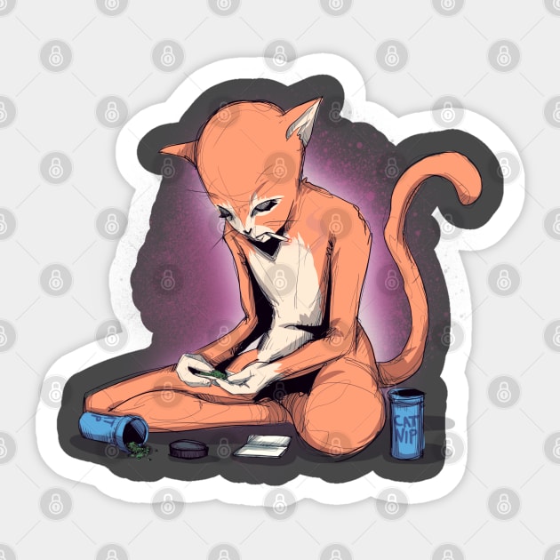 Cat Nip Sticker by LVBart